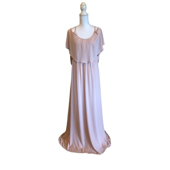 NWT Show Me Your MuMu Women's XXL Caitlin Ruffle Maxi Dress in Dusty Blush Crisp - Picture 3 of 10